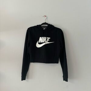 Nike Women's Black Cropped Hoodie